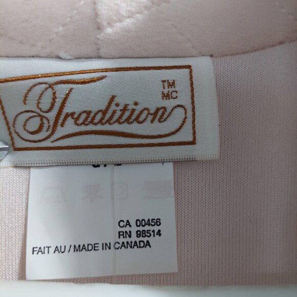 Pink Quilted Collar Robe Long Belted Housecoat , Women's Large - Picture 2 of 5